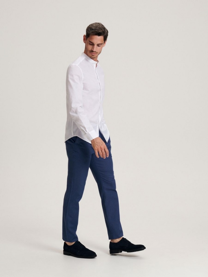 Reserved Chino slim trousers Niebieskie | HTEFYXO-60