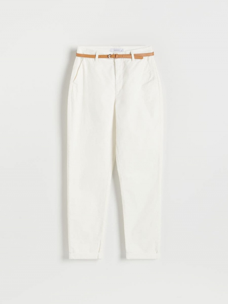 Reserved Chino trousers with belt Ivory | RMPDCQG-39