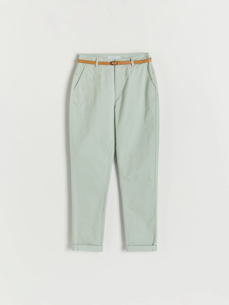 Reserved Chino trousers with belt Zielone | AWPBSDT-79