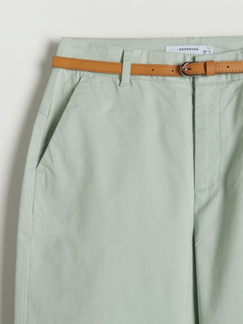 Reserved Chino trousers with belt Zielone | AWPBSDT-79