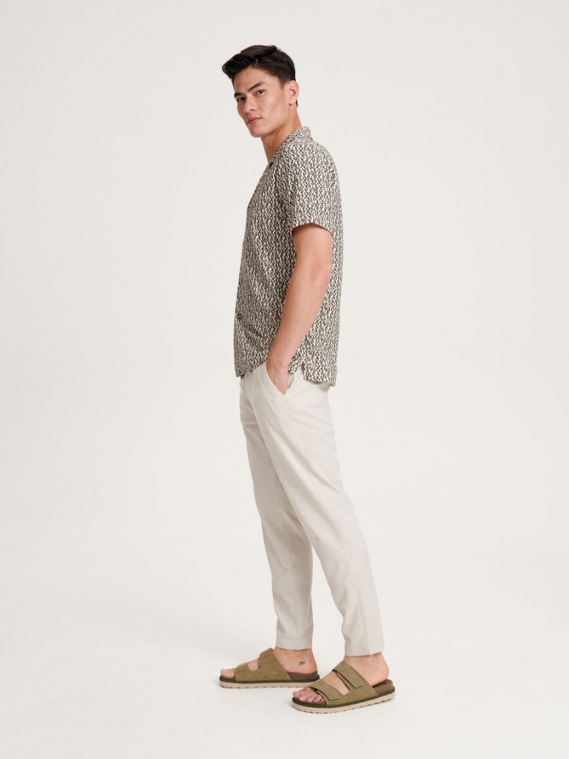 Reserved Chino trousers with linen blend Beżowe | HISAZBC-51