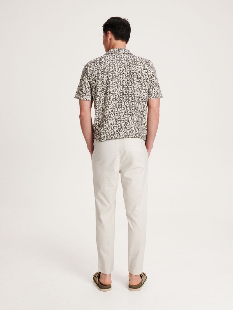 Reserved Chino trousers with linen blend Beżowe | HISAZBC-51