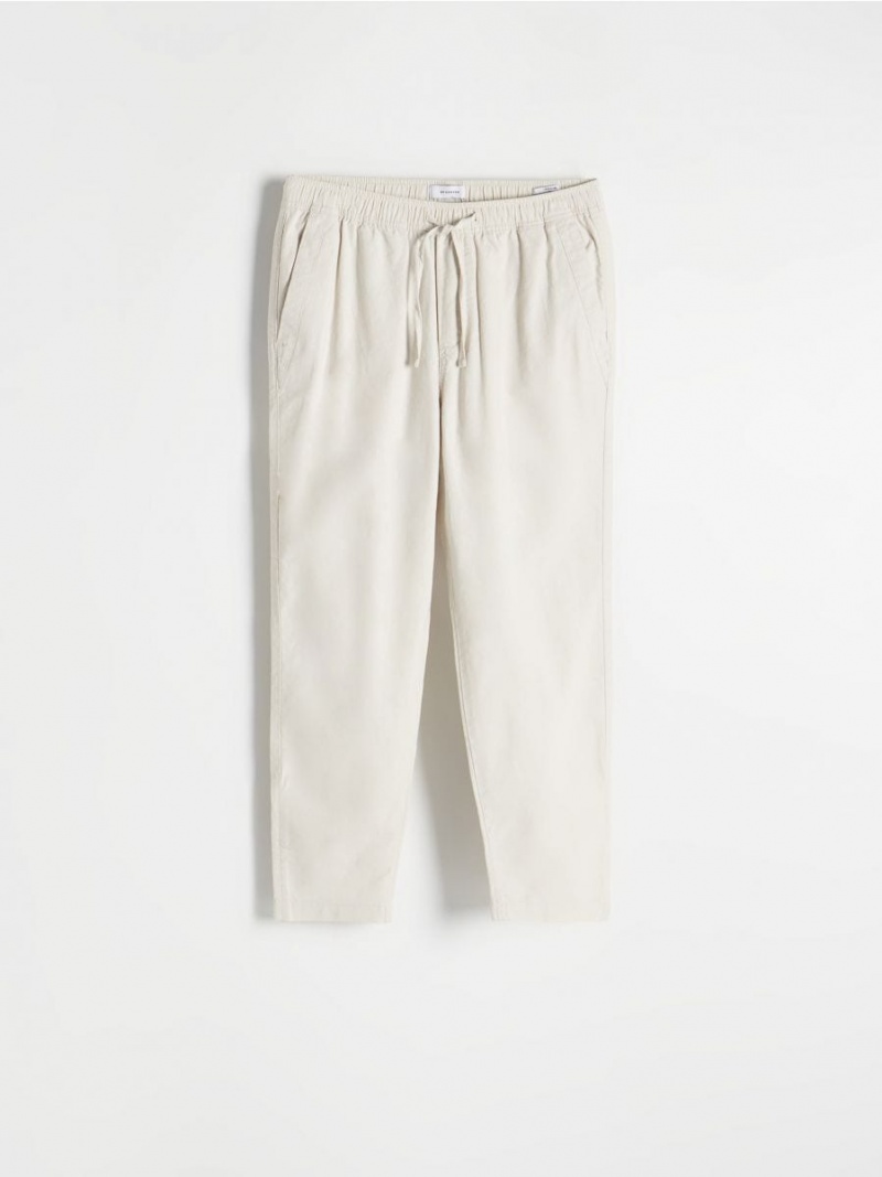 Reserved Chino trousers with linen blend Beżowe | HISAZBC-51