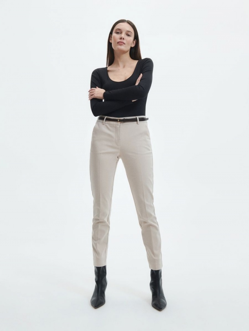 Reserved Cigarette trousers with belt Ivory | BZHLAJV-59