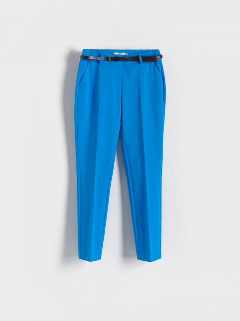 Reserved Cigarette trousers with belt Turkusowe | RDWHOUC-78