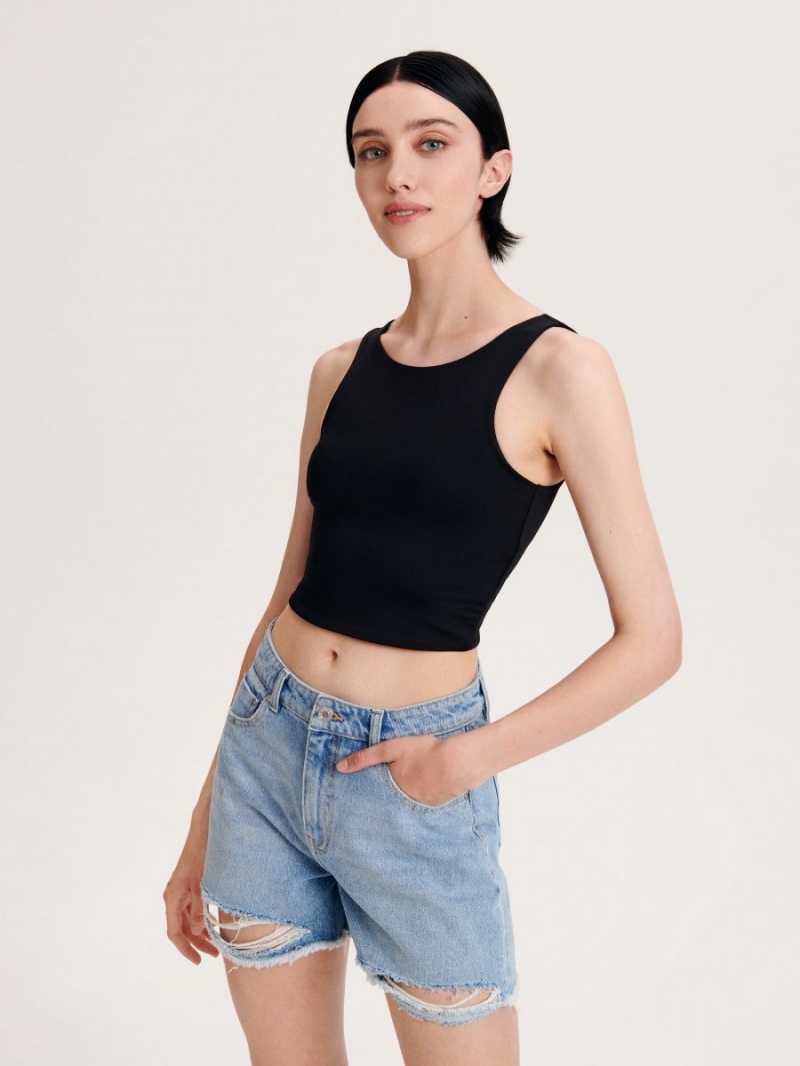 Reserved Crop top Czarne | COAJQIK-85