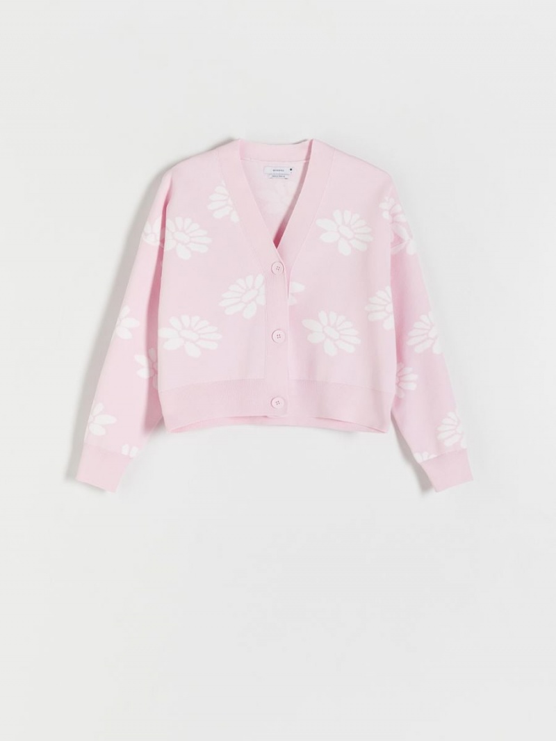 Reserved Cropped cardigan Różowe | DJHBQXS-07