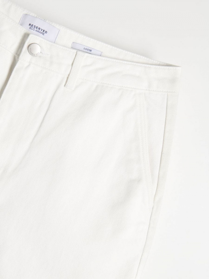 Reserved Denim baggy shorts Ivory | CMWSPJX-35