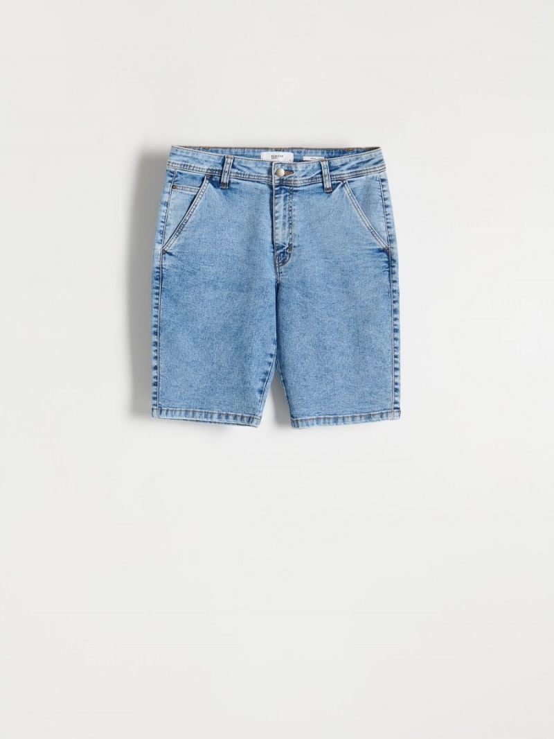 Reserved Denim chino shorts Niebieskie | TJSCBPO-98