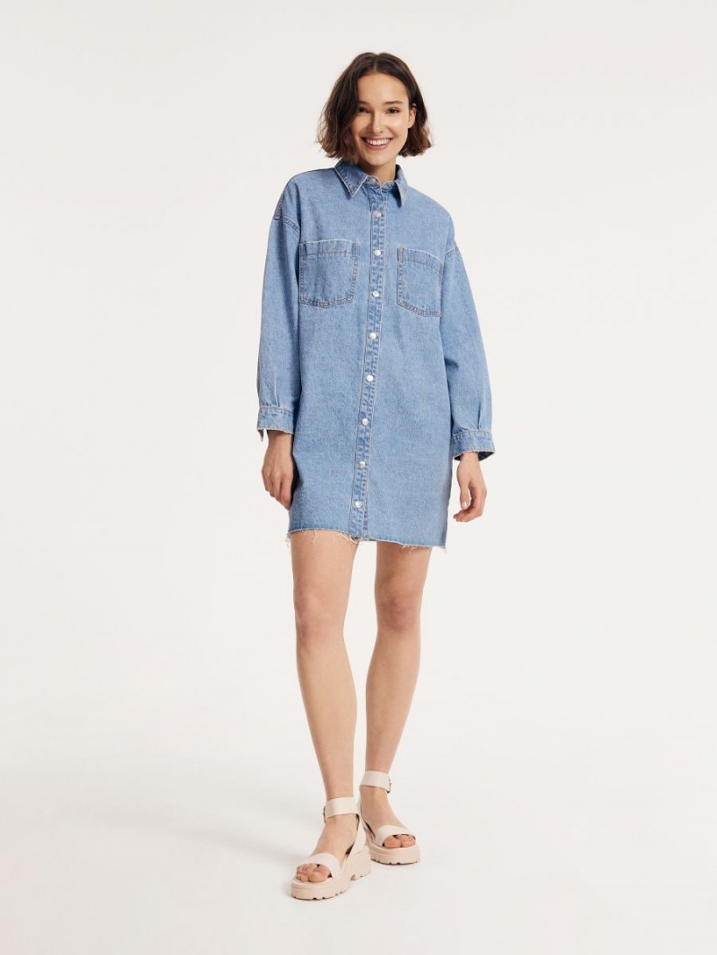 Reserved Denim dress Niebieskie | EULRFPM-95