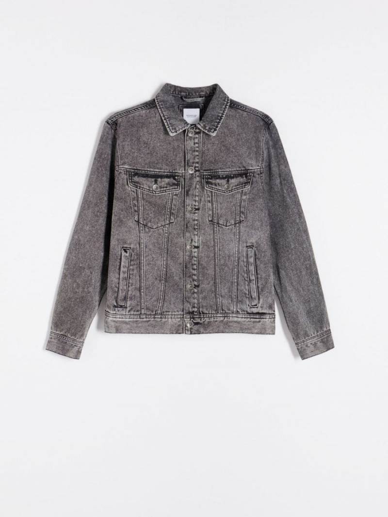 Reserved Denim jacket Głęboka Szare | JPOWHCF-82