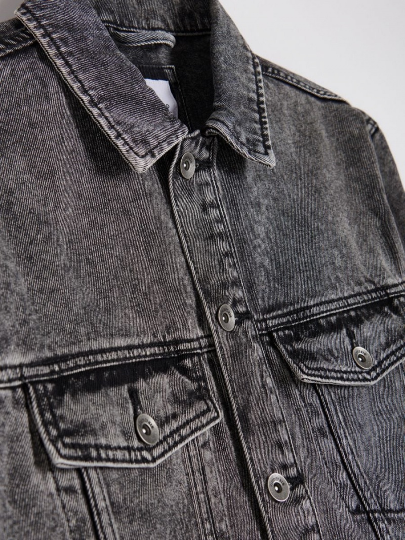 Reserved Denim jacket Głęboka Szare | JPOWHCF-82