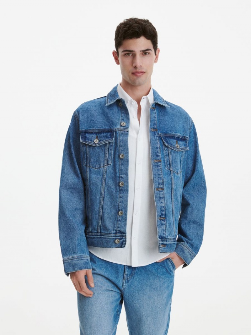 Reserved Denim jacket Niebieskie | WMPVNRL-18