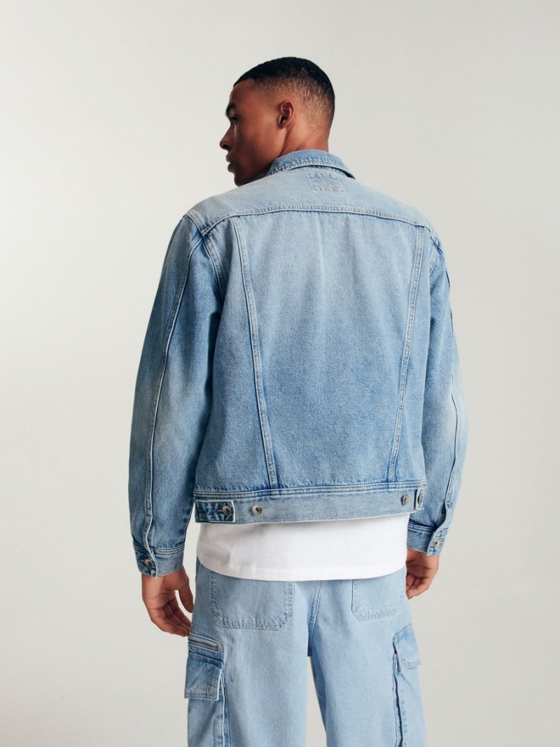 Reserved Denim jacket with stitching Niebieskie | DTGCMVK-67