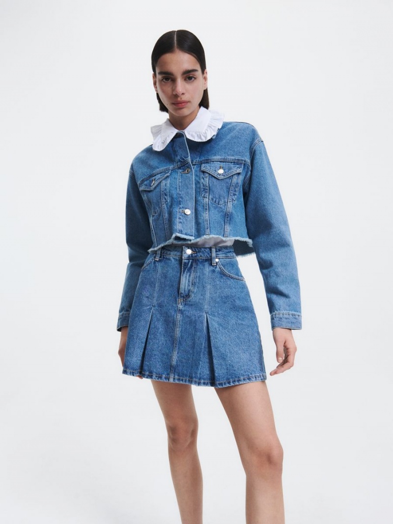 Reserved Denim mini skirt Niebieskie | VWTXBOH-68