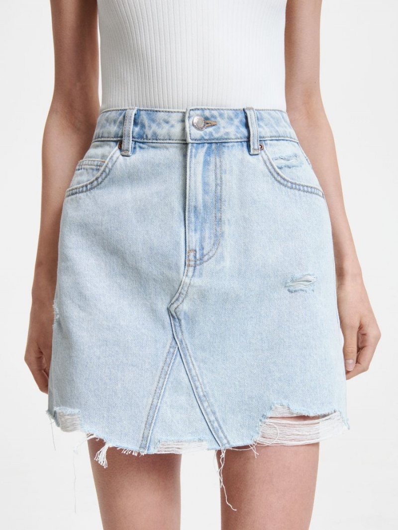 Reserved Denim mini skirt Niebieskie | XDHPBML-43