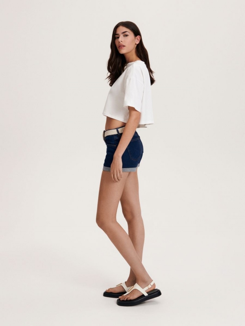 Reserved Denim shorts Granatowe | AEMLYXC-21