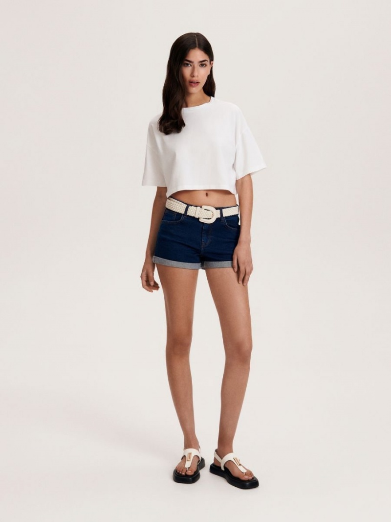 Reserved Denim shorts Granatowe | AEMLYXC-21