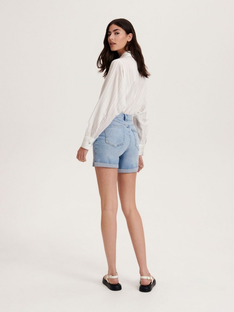 Reserved Denim shorts Niebieskie | QNDBTUV-41