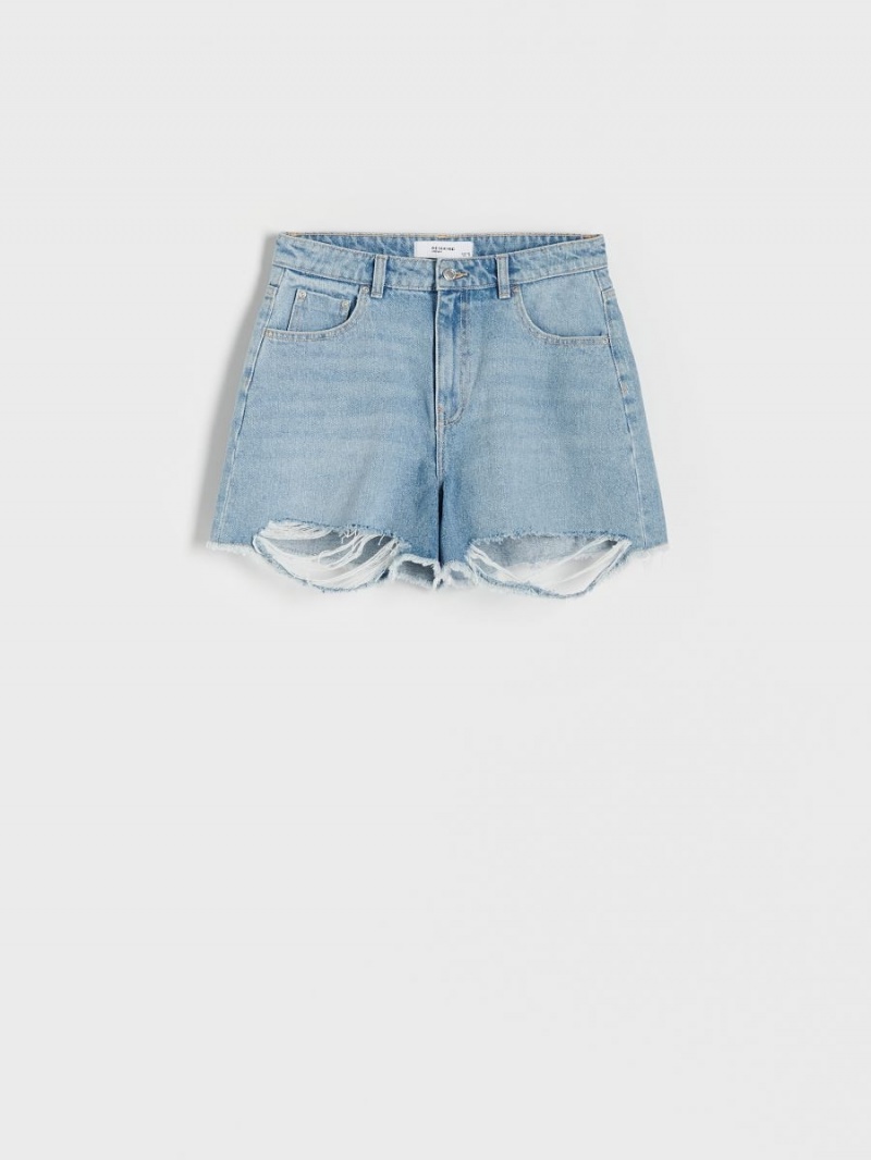 Reserved Denim shorts Niebieskie | TLMRFGC-70