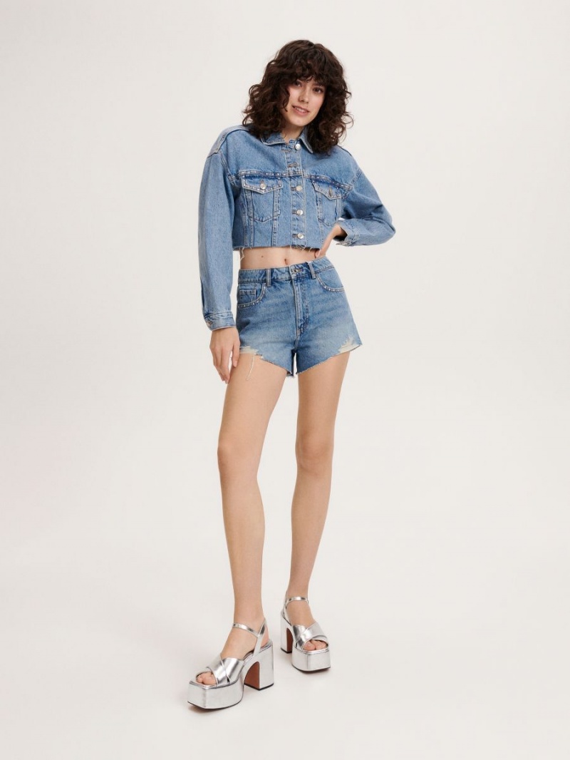 Reserved Denim shorts Niebieskie | YTZPOMH-13