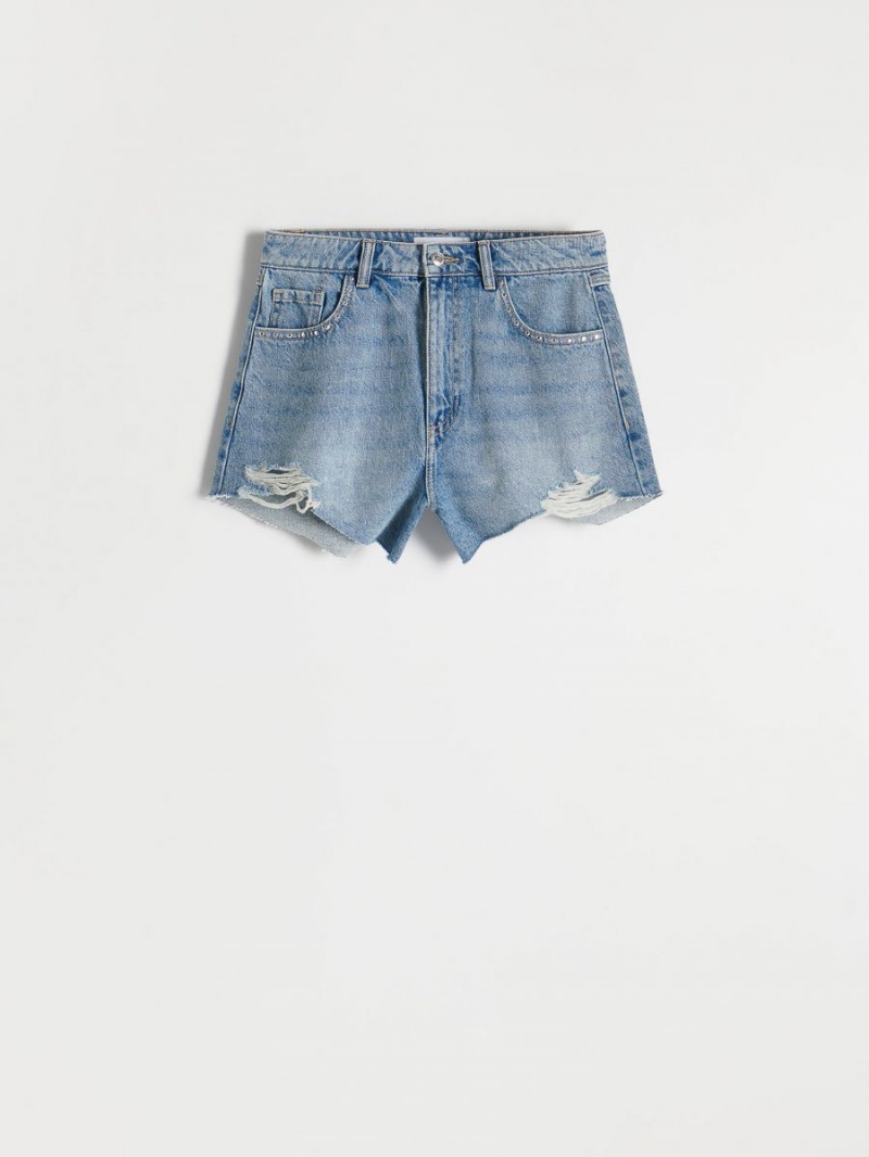 Reserved Denim shorts Niebieskie | YTZPOMH-13