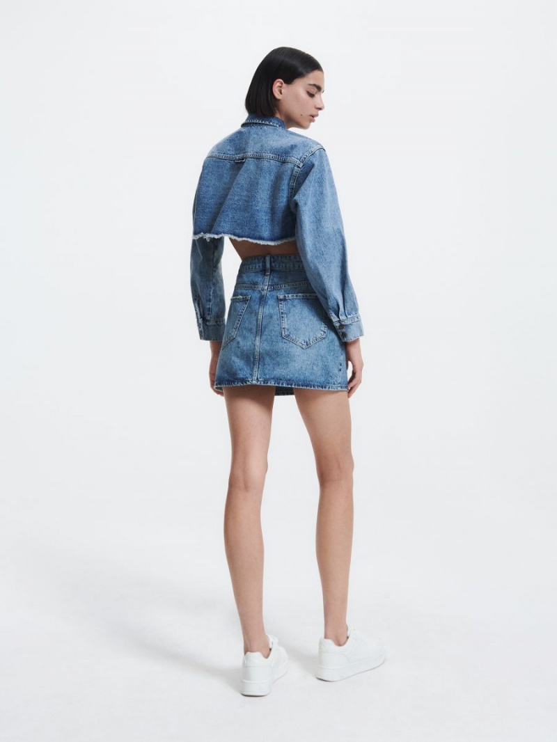 Reserved Denim skirt Niebieskie | HAKSVYQ-05