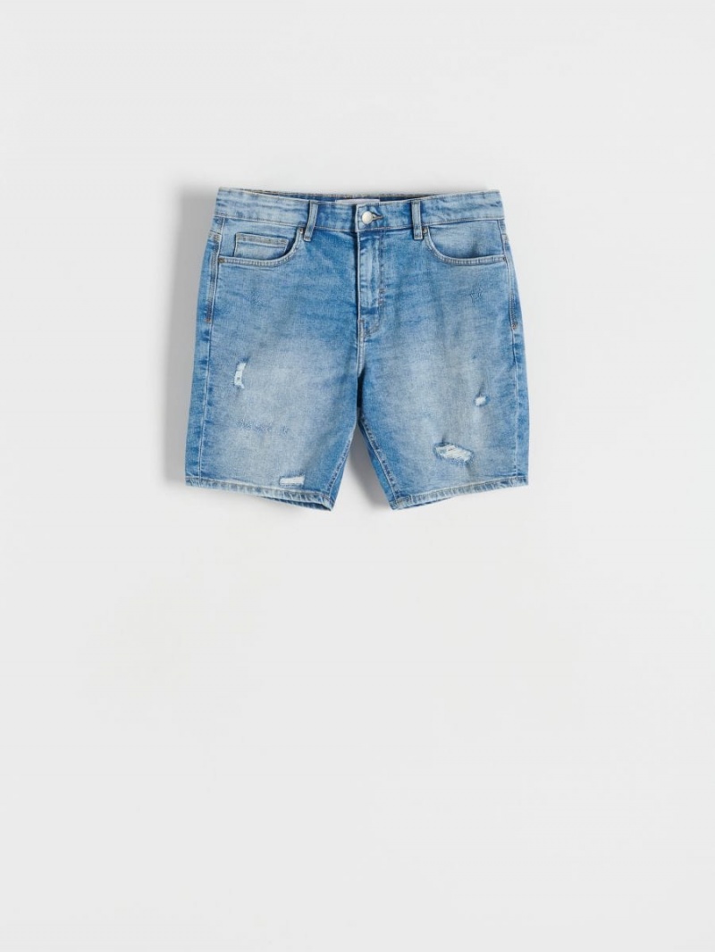 Reserved Denim slim shorts Niebieskie | ENVAJYO-08