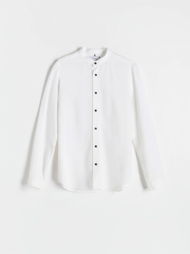 Reserved Egyptian cotton shirt Białe | KOSTFGN-21