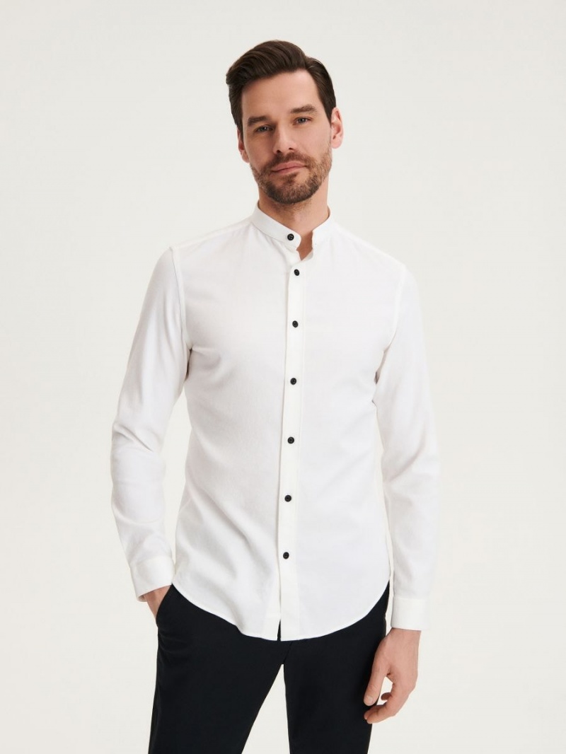 Reserved Egyptian cotton shirt Białe | KOSTFGN-21