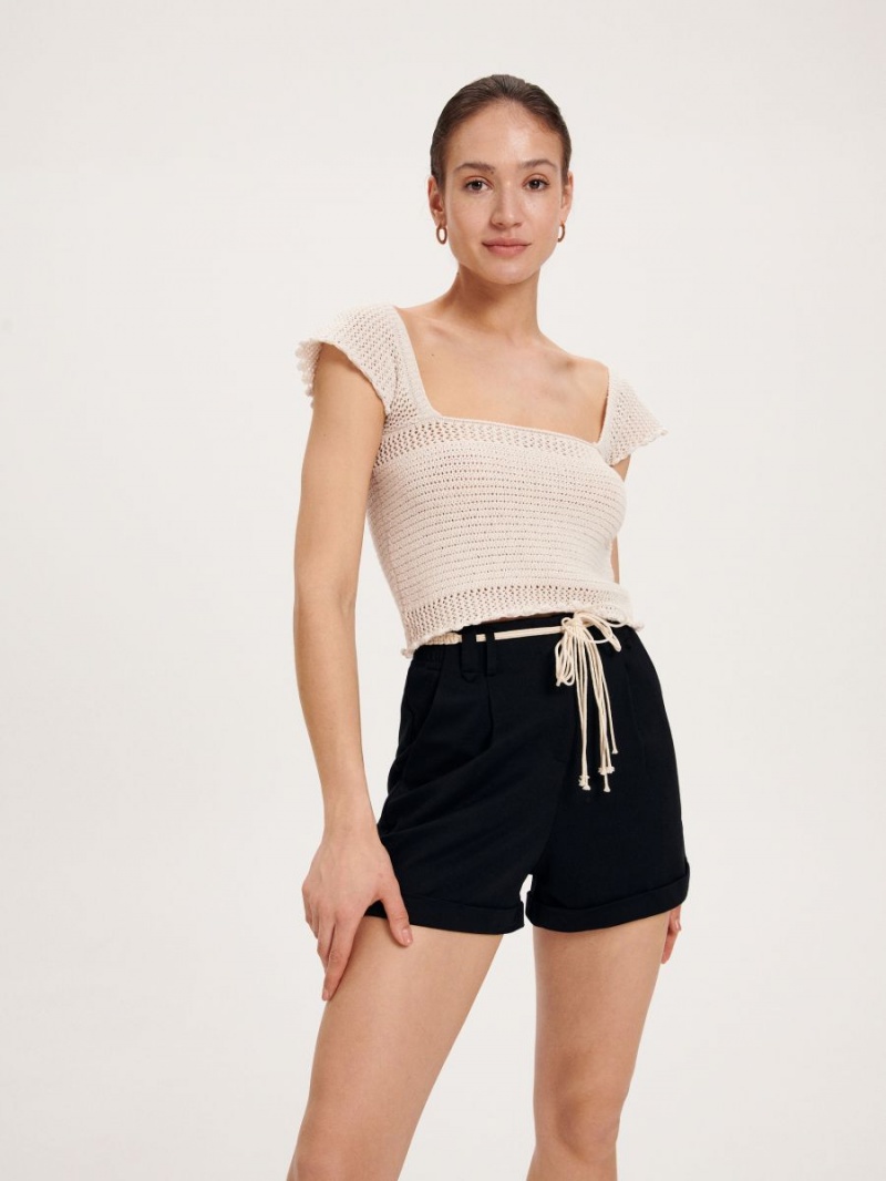 Reserved Elegancki jersey shorts Czarne | GIFUXWA-50