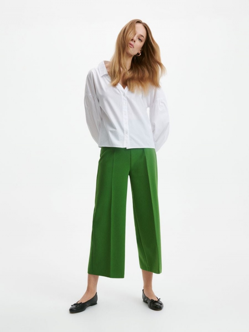 Reserved Elegancki trousers with pressed crease Zielone | XGTQBJK-42