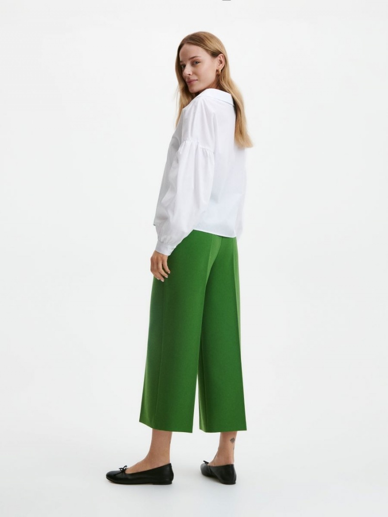 Reserved Elegancki trousers with pressed crease Zielone | XGTQBJK-42