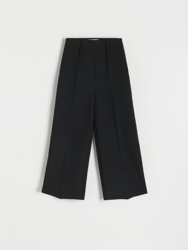 Reserved Elegancki trousers with pressed crease Czarne | NTSUGEM-28