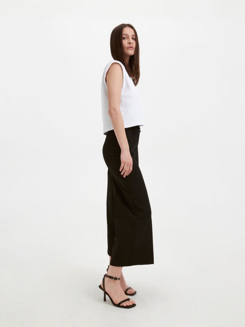 Reserved Elegancki trousers with pressed crease Czarne | BVMZIUW-38