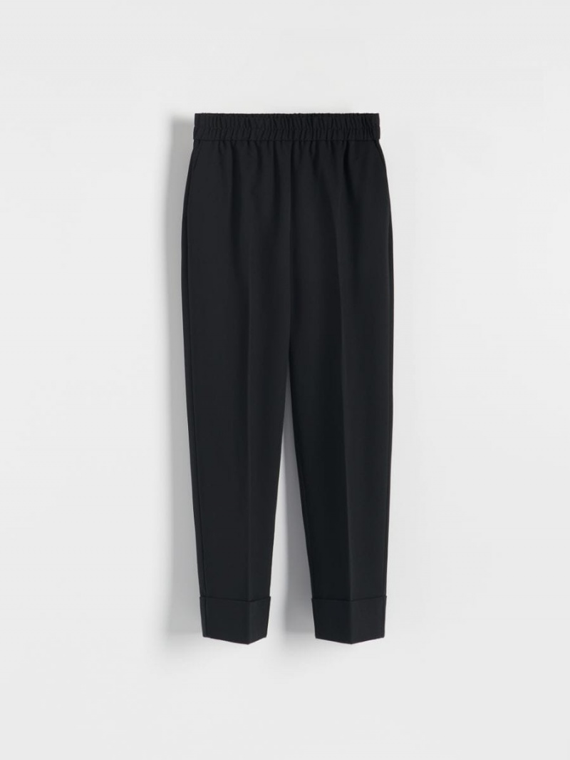 Reserved Elegancki trousers with pressed crease Czarne | IXKGPSW-20