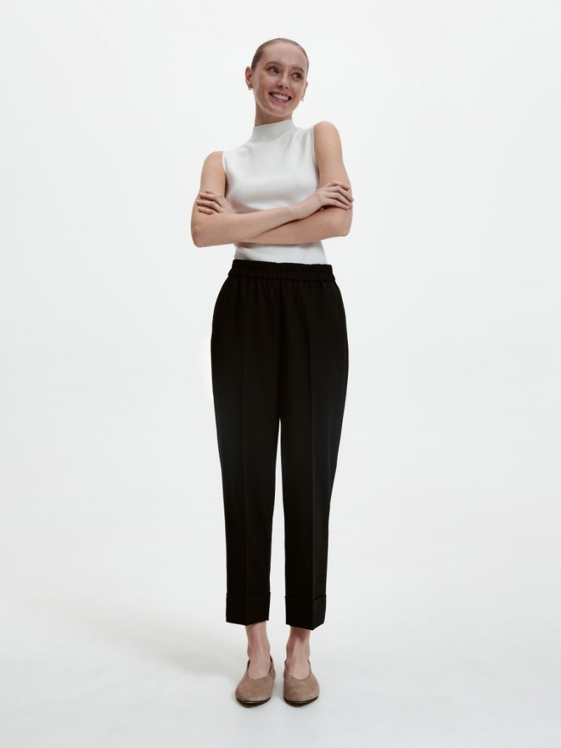 Reserved Elegancki trousers with pressed crease Czarne | IXKGPSW-20