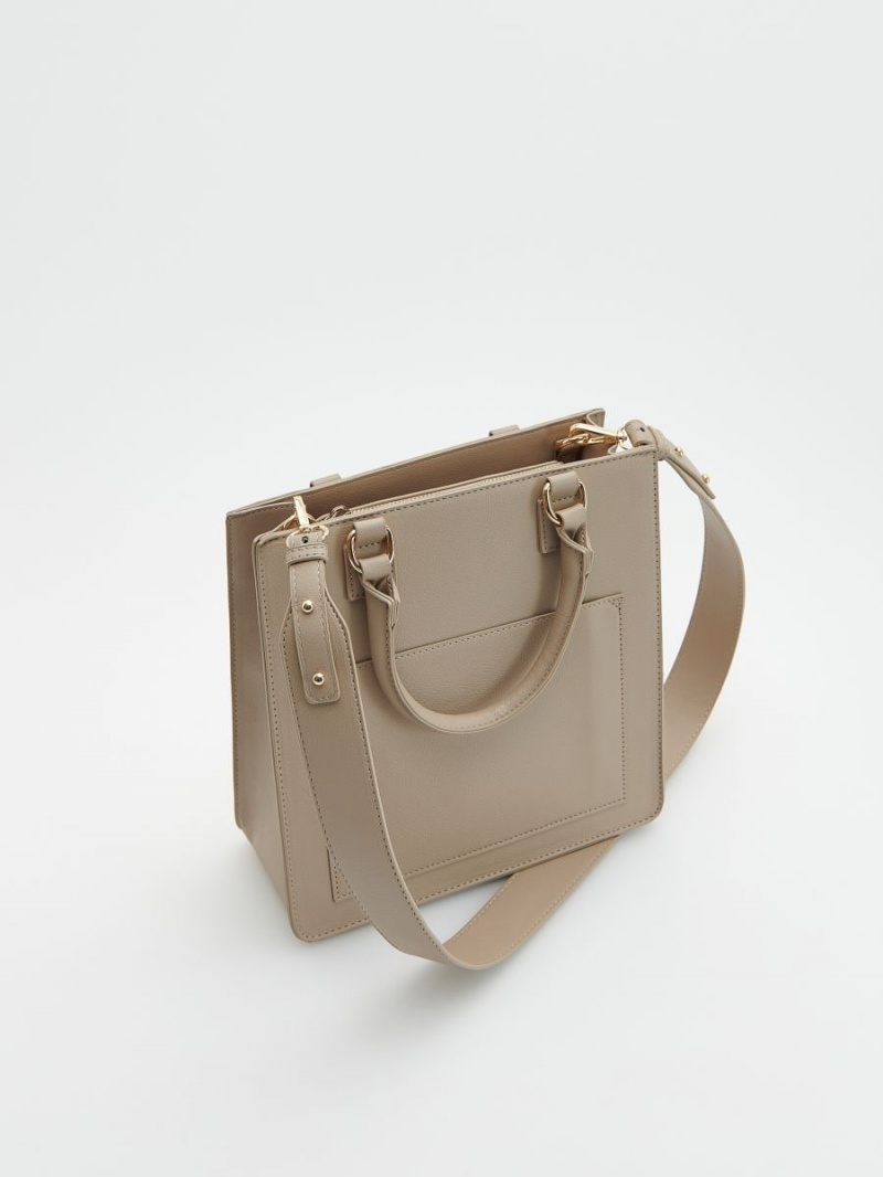 Reserved Faux leather bag Beżowe | UEYGMSL-51