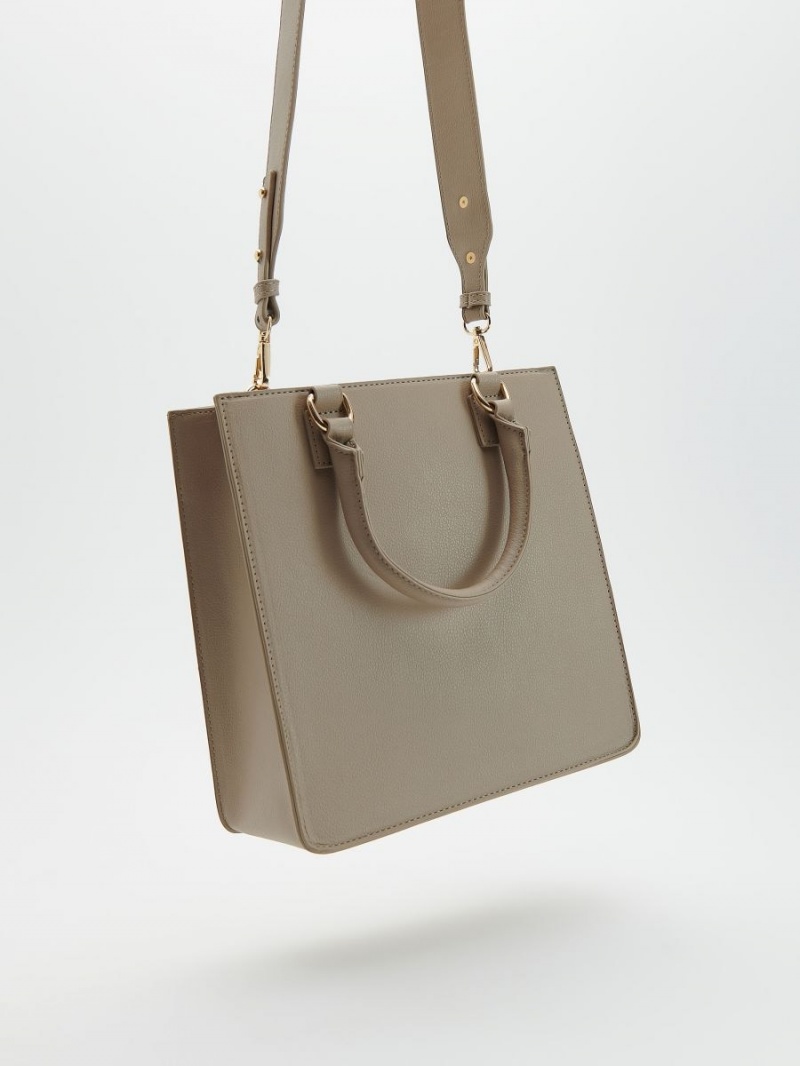 Reserved Faux leather bag Beżowe | UEYGMSL-51