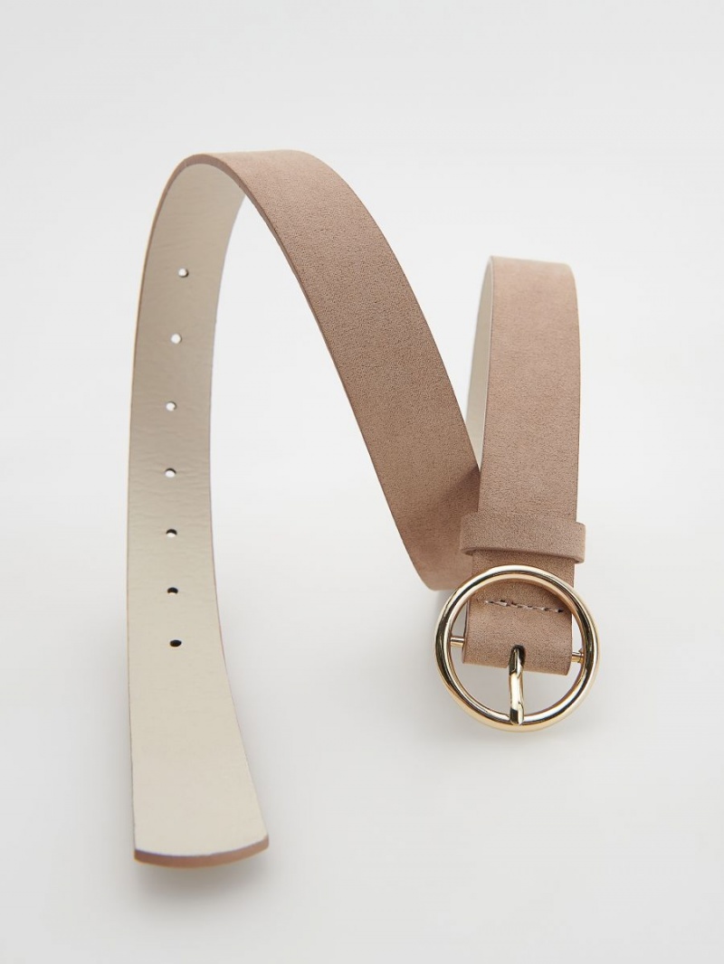 Reserved Faux leather belt Beżowe | XALJCGI-14