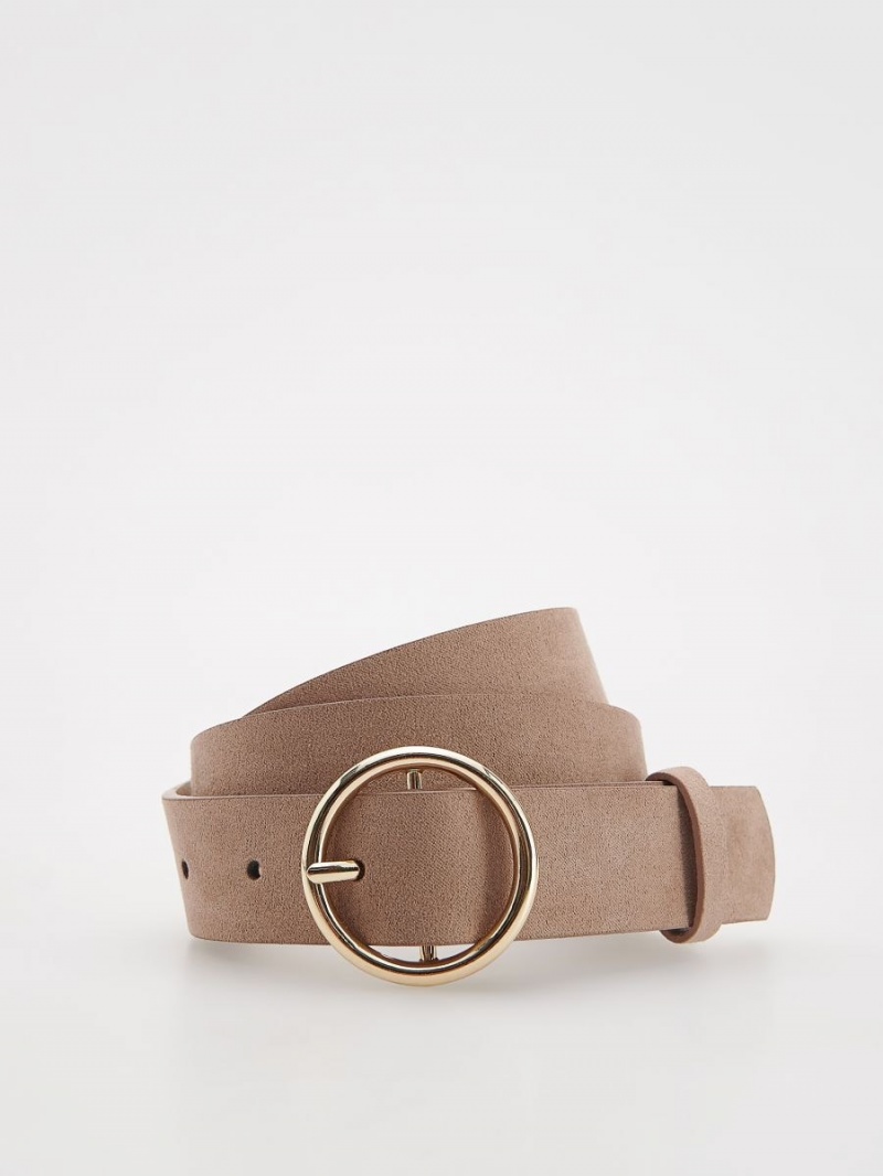 Reserved Faux leather belt Beżowe | XALJCGI-14