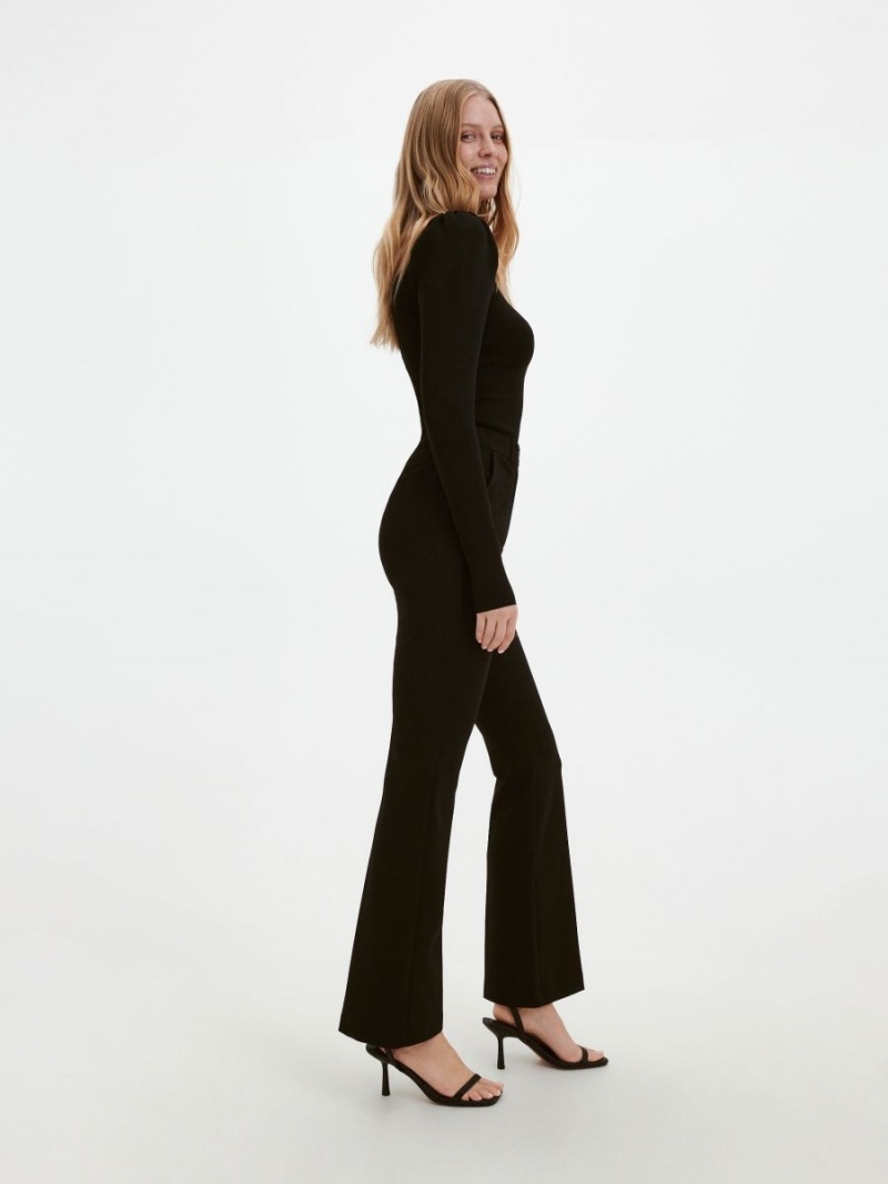 Reserved Flare trousers Czarne | WZFNJPC-21