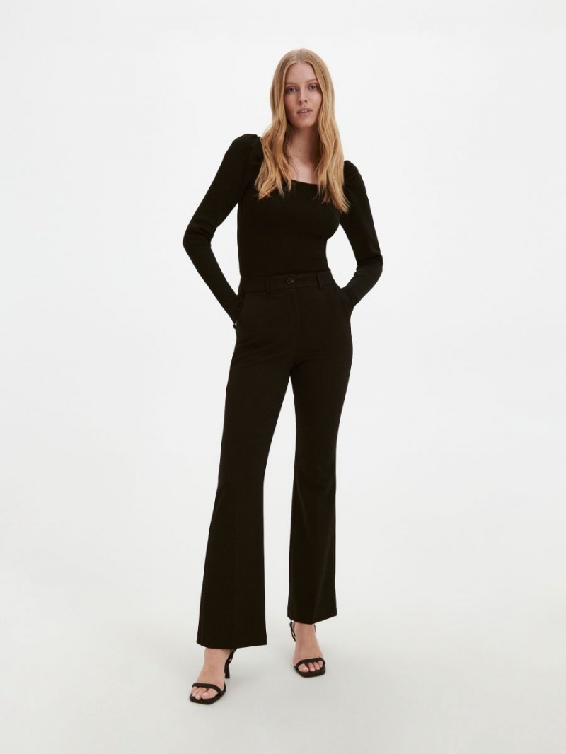 Reserved Flare trousers Czarne | WZFNJPC-21