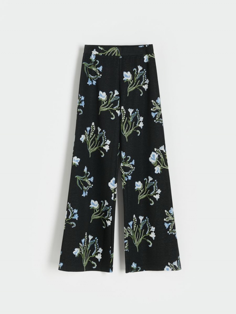 Reserved Floral jacquard trousers Kolorowe | XDBJMPF-24