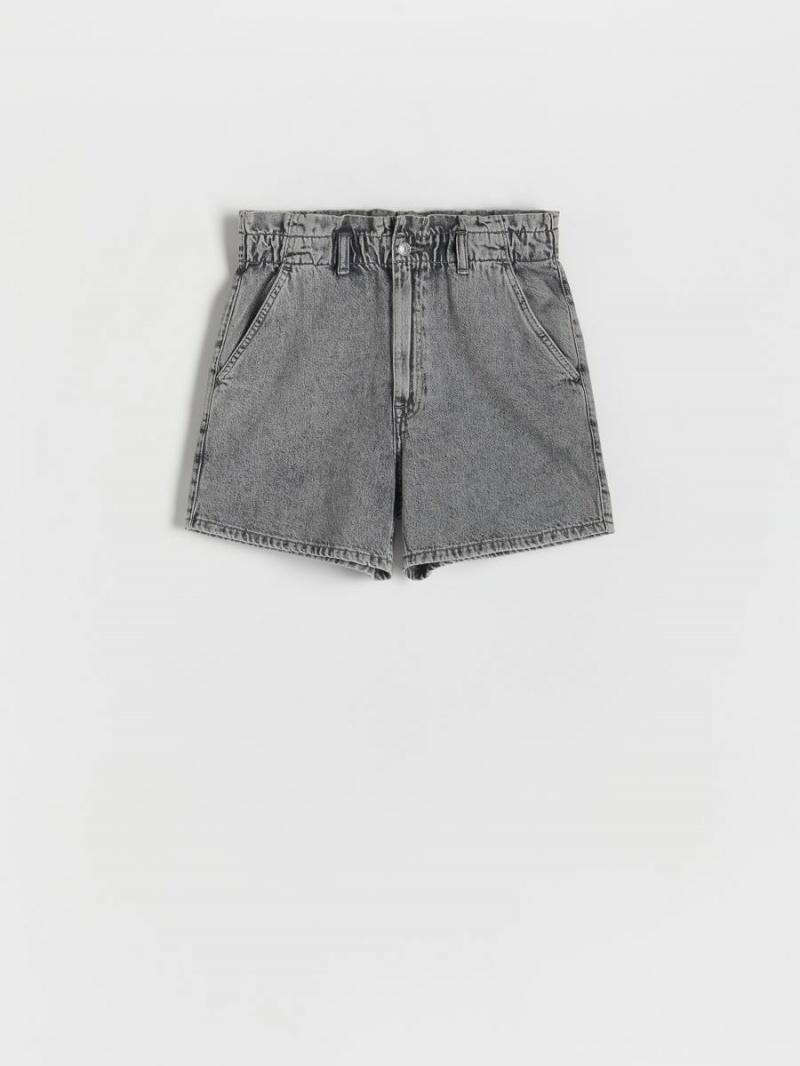 Reserved High waist denim shorts Głęboka Szare | YZEQDFU-56