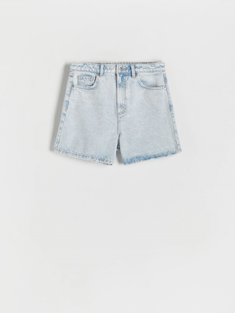 Reserved High waist denim shorts Niebieskie | FBEWGQT-04