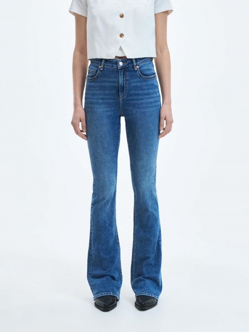 Reserved High waist flare jeans Granatowe | WSRGNCK-50