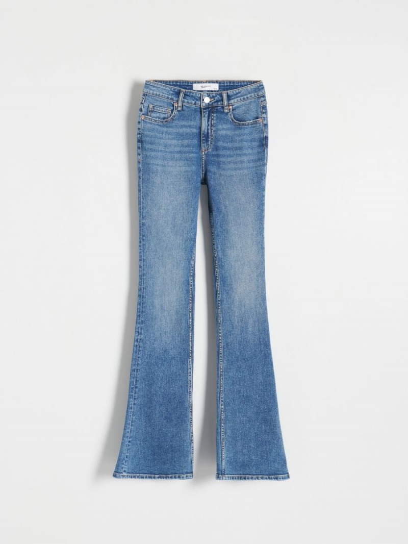 Reserved High waist flare jeans Niebieskie | KBMYLPH-31