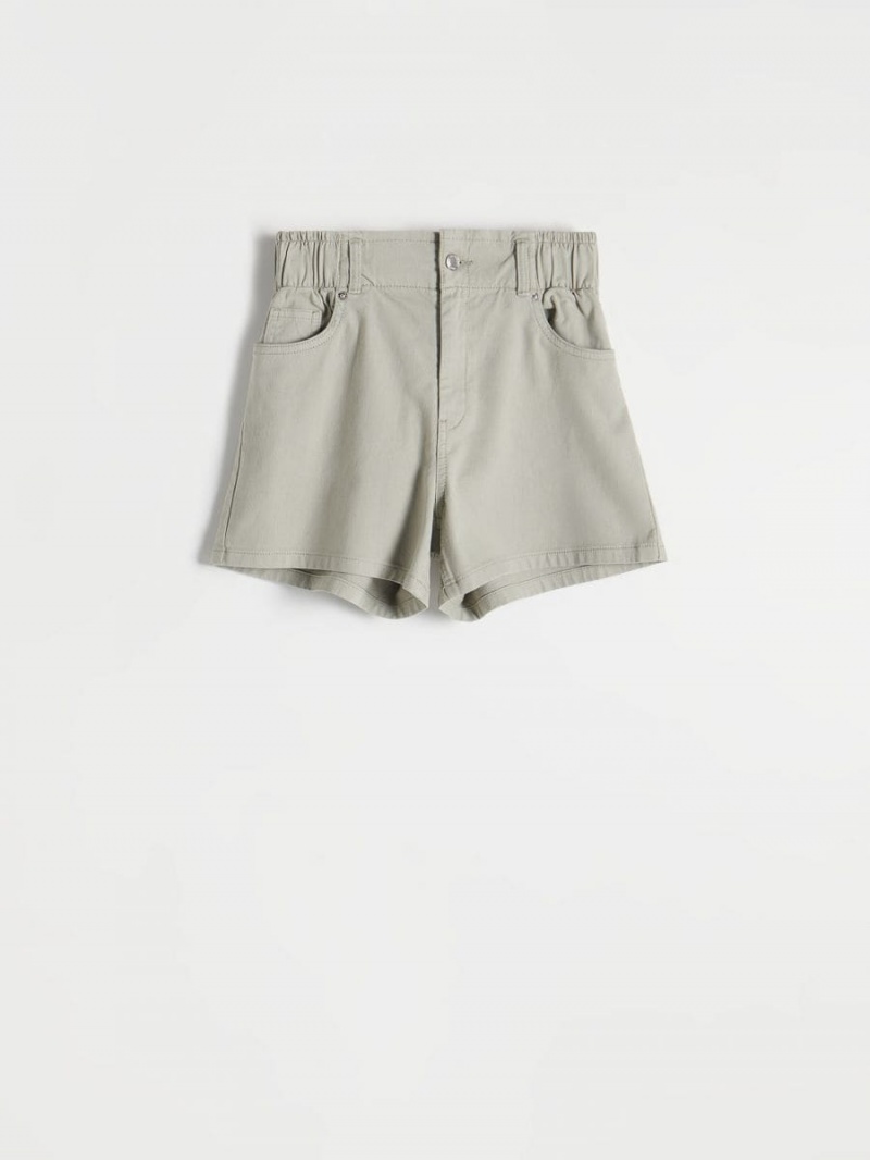 Reserved High waist shorts Turkusowe | EHZCGNI-21