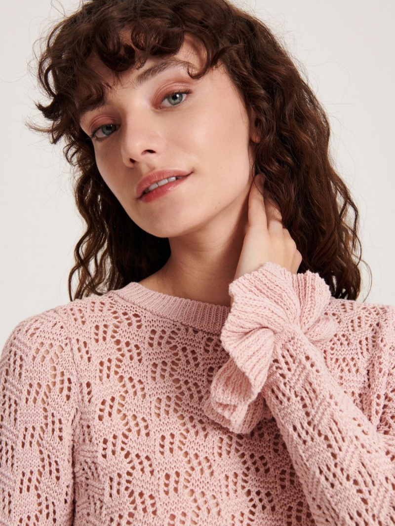 Reserved Jumper with ruffle details Różowe | COEBSTY-96